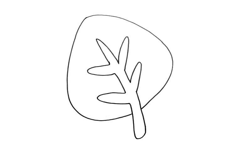 步骤2：在中间画出也卖轮廓。