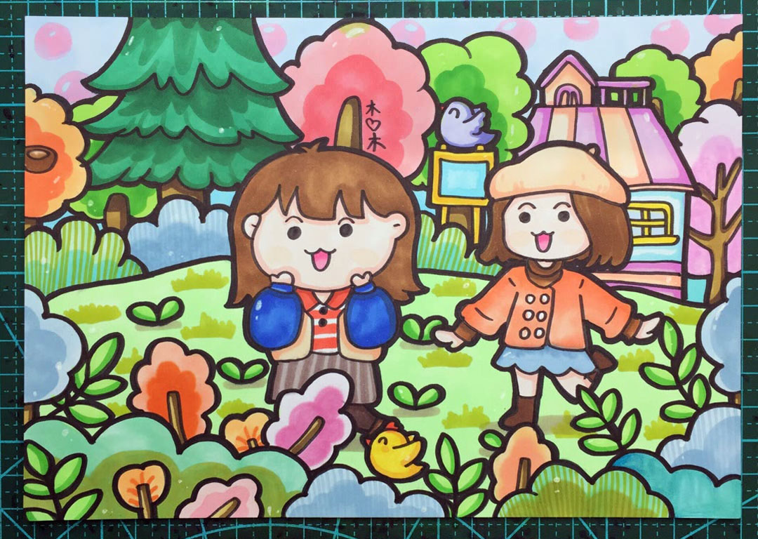 美丽的春天简笔画图片-图1