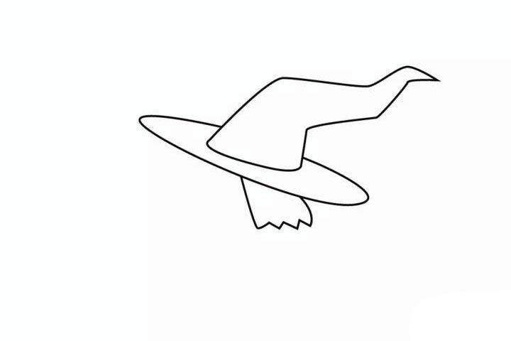 步骤3：接着画女巫的头发。