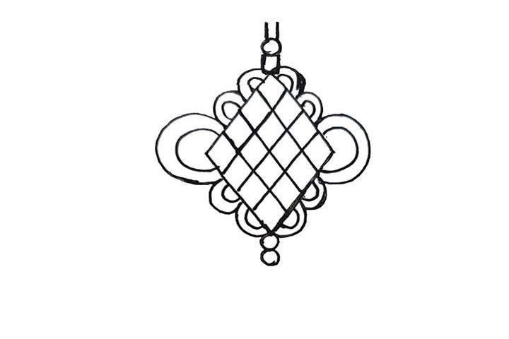 步骤7：在下边画上圆珠。