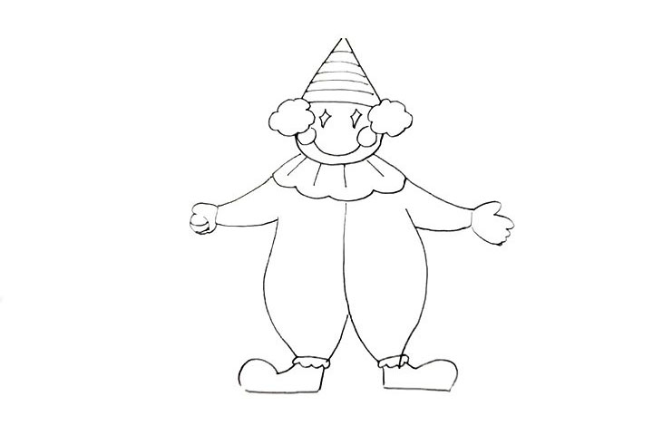 步骤10：再画出他的手臂和手。