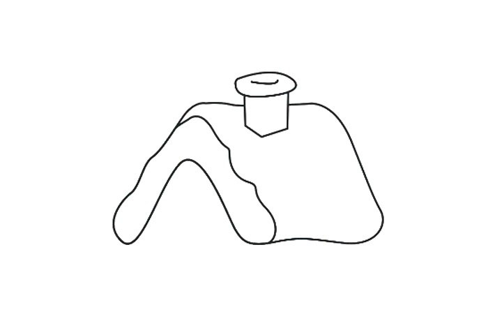 步骤2：画出铺满雪的屋顶。