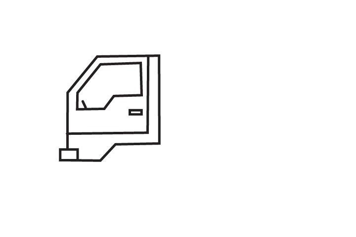 步骤3：接着画车头的厚度轮廓。