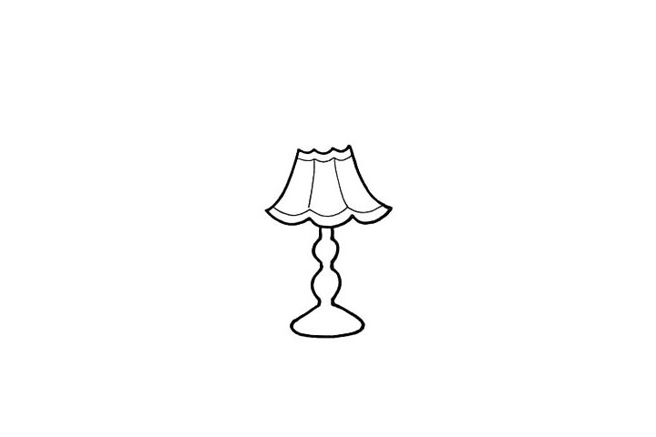 步骤6：用线条装饰一下台灯的外观。