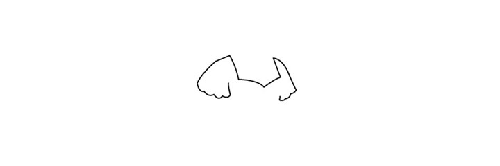 步骤2：再画出两只袖口。