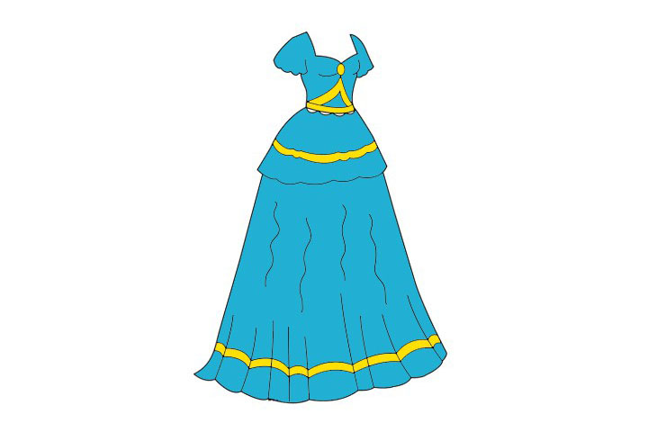 漂亮的公主裙简笔画教程