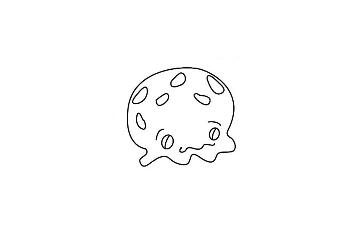 步骤3：头部画上水母的花纹。