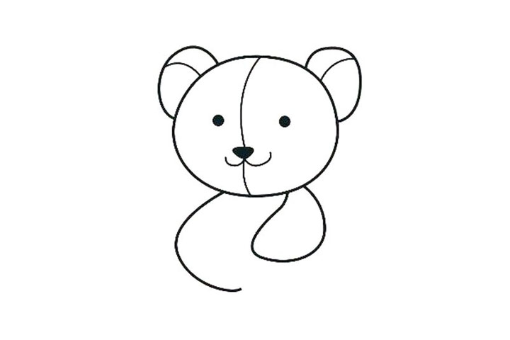 步骤5：画上肚子和手。