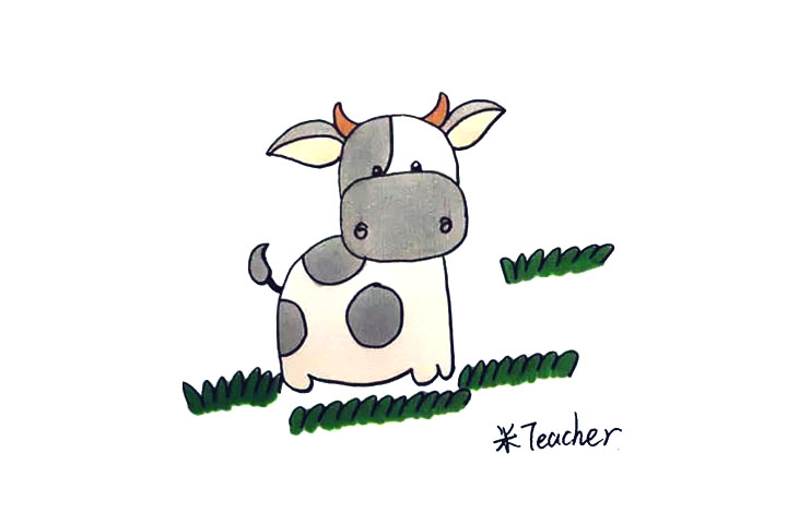 小奶牛简笔画画法教程