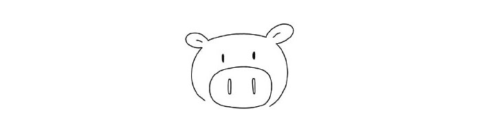 步骤3：然后画出眼睛和鼻孔。