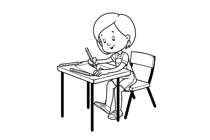 认真读书学习的小学生简笔画-图6