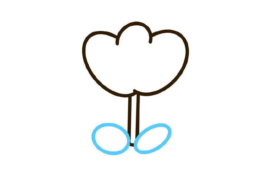 步骤5：再画两叶子。