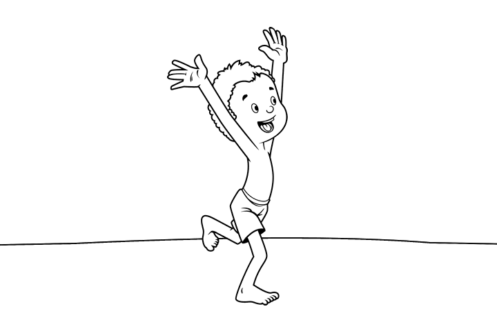 海边玩耍的小男孩简笔画-图4