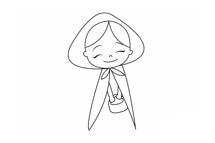 步骤7：还有小红帽的篮子~带东西去外婆家喽