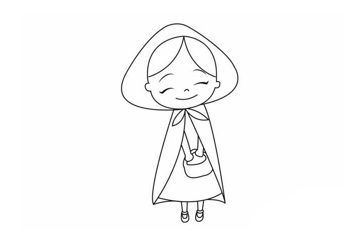 小红帽简笔画画法教程