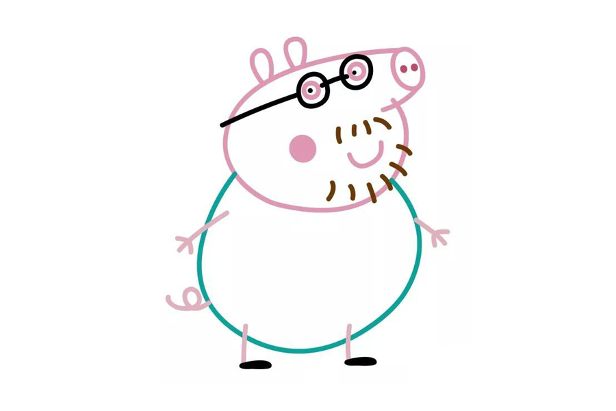 步骤9：画上手和脚，记住还有小尾巴哦~~