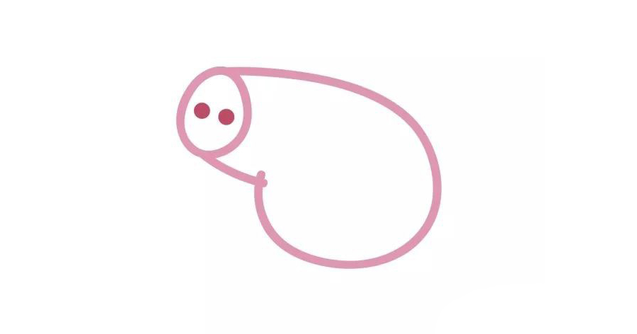 步骤2：乔治头比较小，注意不要画大了哦!