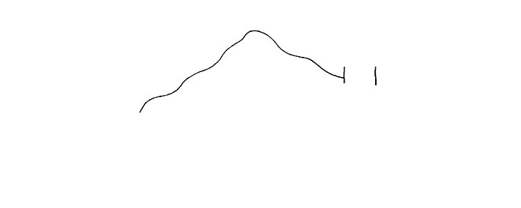 步骤2：再画出两条竖线是烟囱的主题部分。