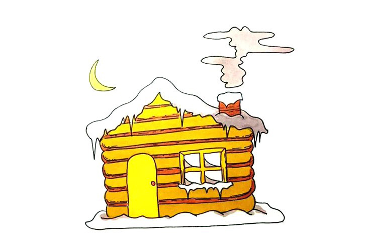 雪屋简笔画教程