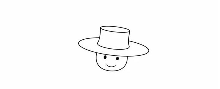 步骤3：画出稻草人脸部和五官。