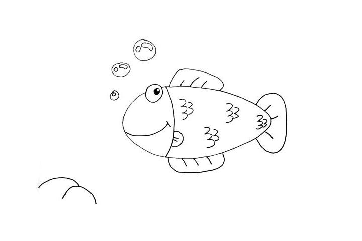 步骤10：然后装饰一下周围.先画两块石头。