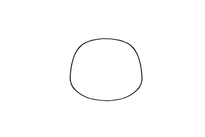 步骤1：画一个圆，作为小熊的头部轮廓。