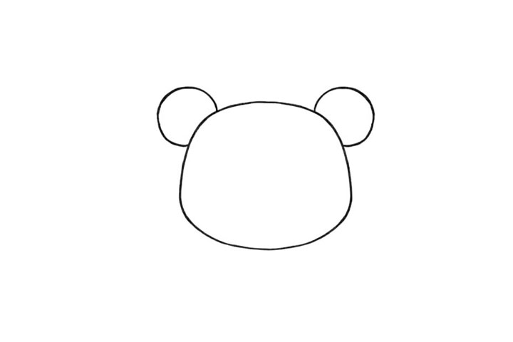 步骤2：头上画出两只大耳朵。