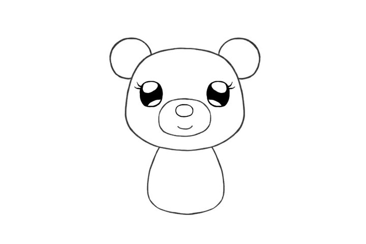 步骤5：下面接着画出身体轮廓。