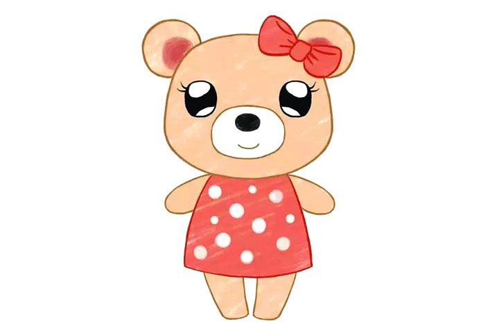 小熊MM简笔画教程