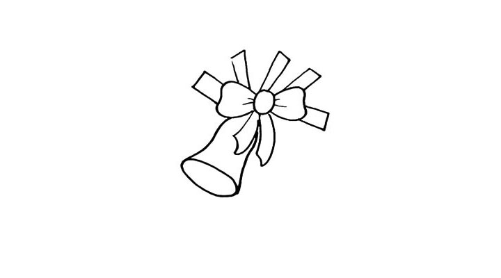 步骤5：用线条勾勒出铃铛的形状。