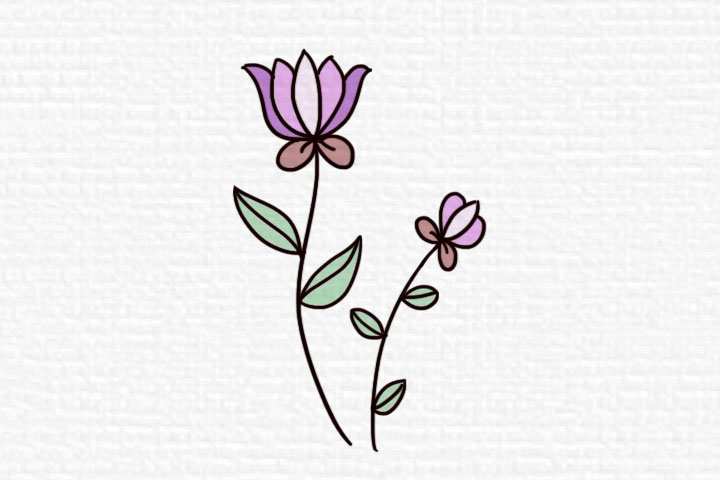 阳春三月漂亮的花朵简笔画图片-图4