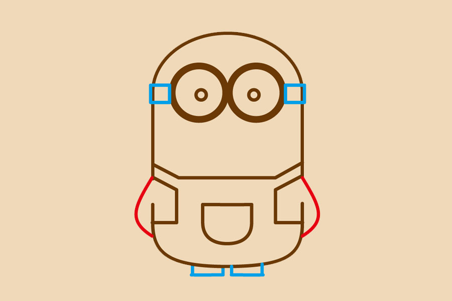 步骤5：小黄人简笔画步骤5