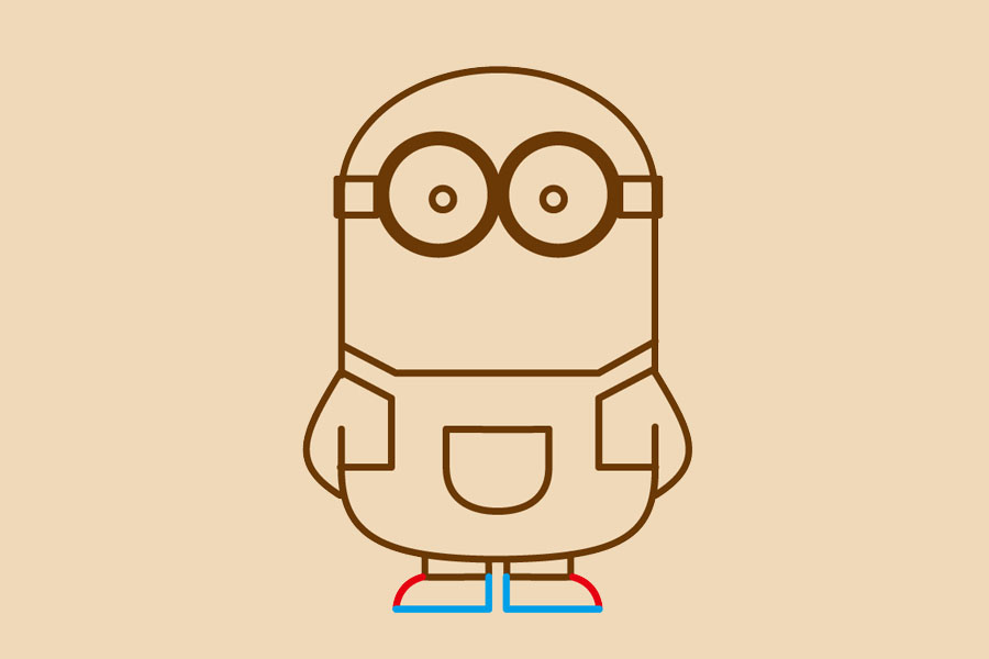 步骤6：小黄人简笔画步骤6