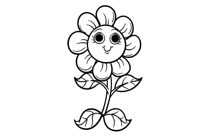 可爱的花朵简笔画图片-图1