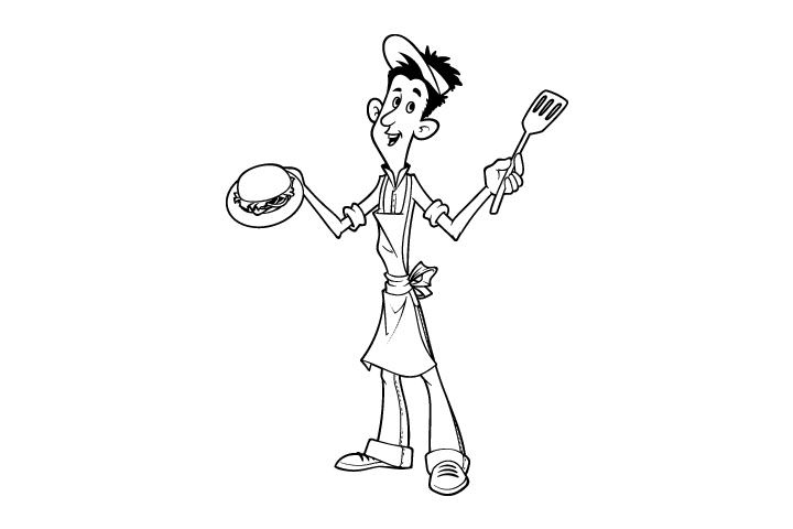 厨师简笔画图片大全-图1