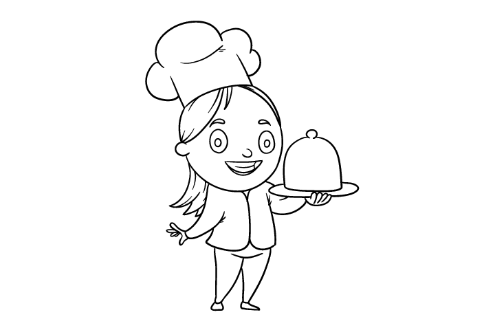 厨师简笔画图片大全-图2