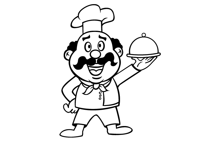 厨师简笔画图片大全-图3
