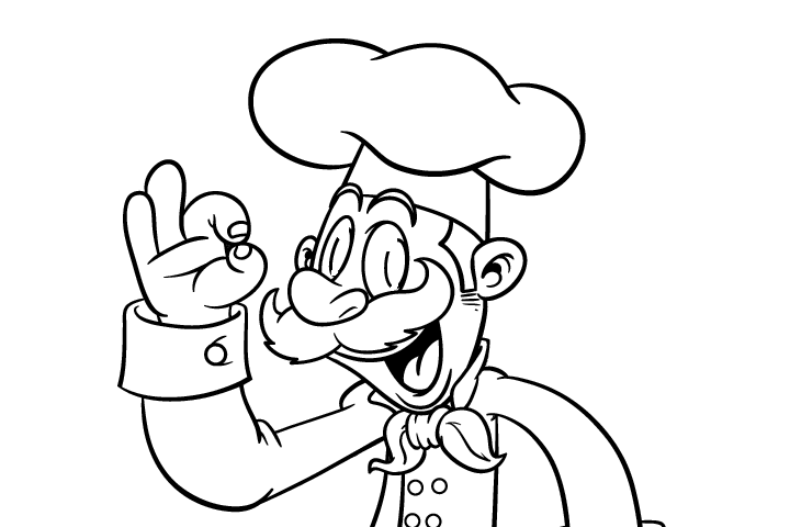 厨师简笔画图片大全-图6