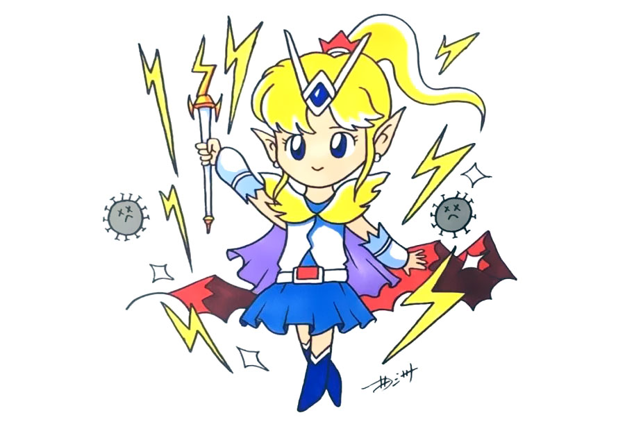 抗击病毒的雷神简笔画