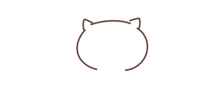 步骤2：接着画圆圆的脑袋。