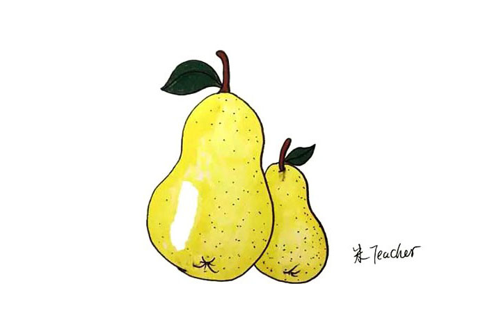 水果梨简笔画教程