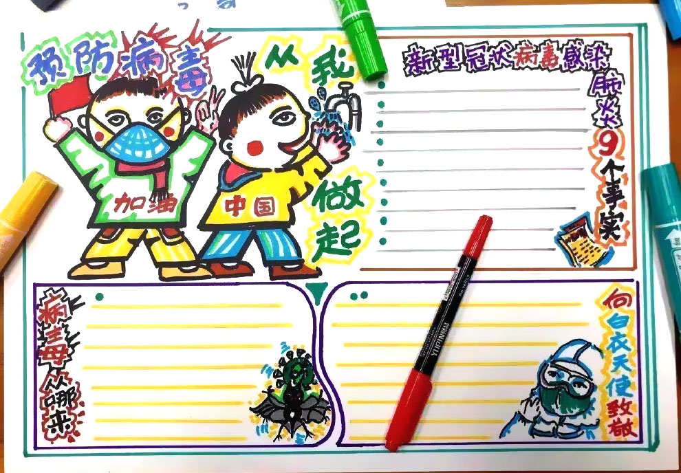 全民抗疫手抄报图片-图7
