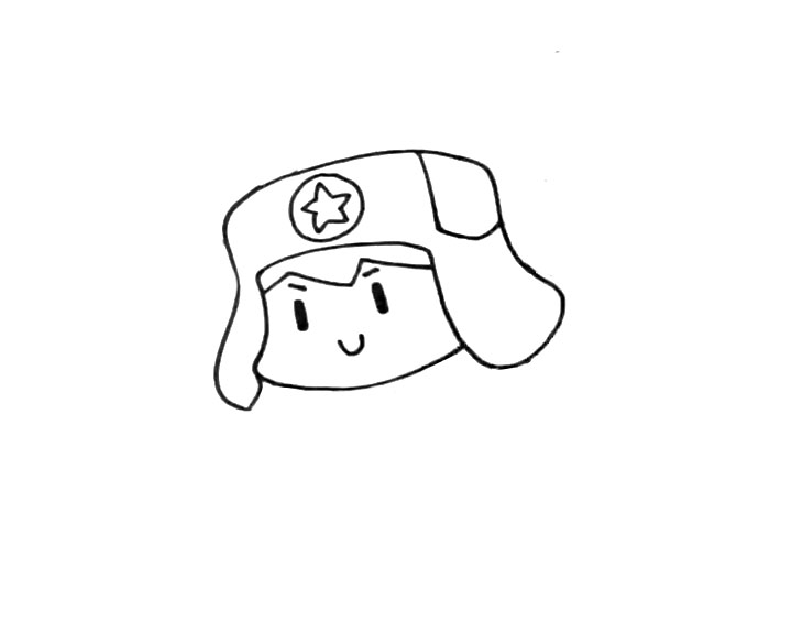 雷锋简笔画的画法-图1