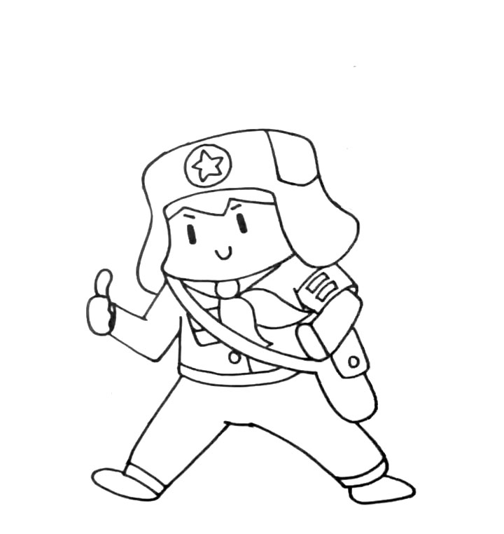 雷锋简笔画的画法-图3