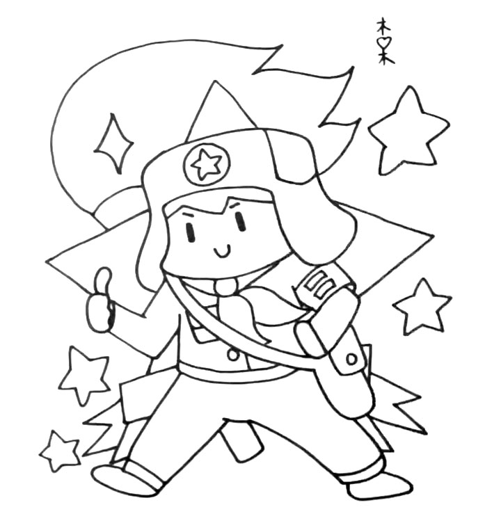 雷锋简笔画的画法-图5