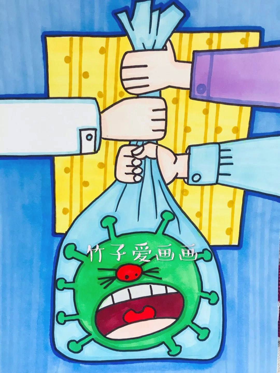 中国加油简笔画图片-图4