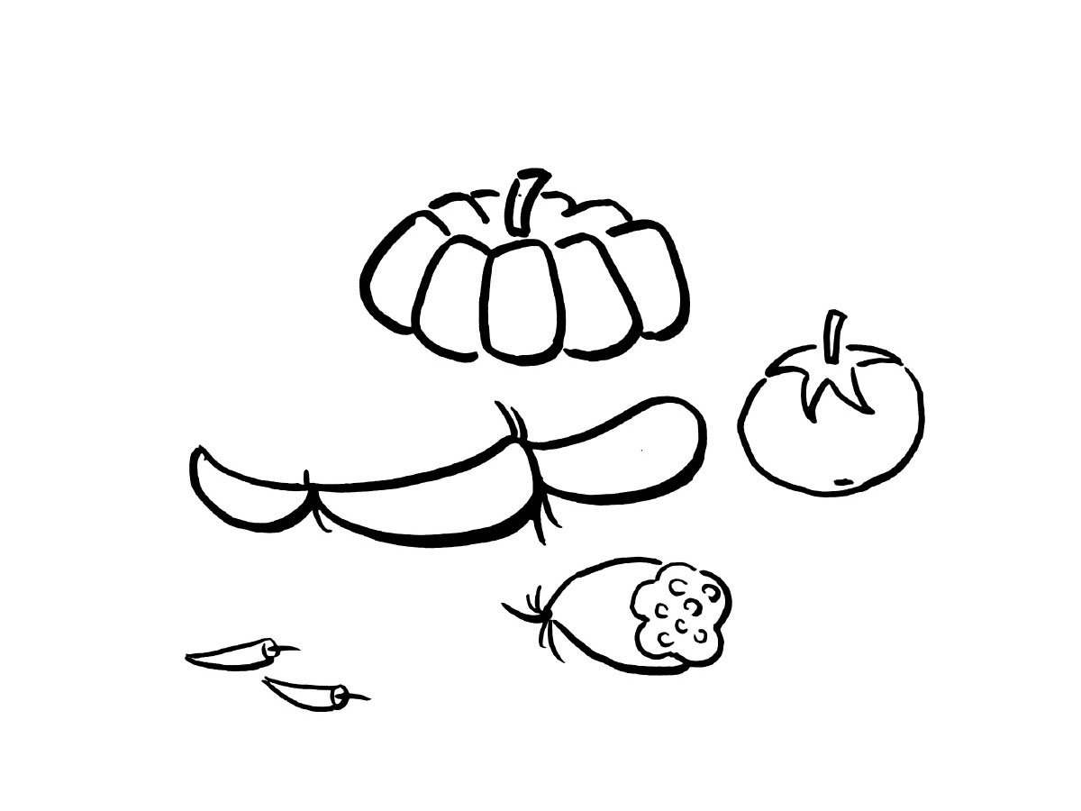 步骤2：蔬菜简笔画图片2