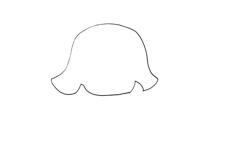 步骤2：在画上屋檐.画的过程中留出两个缺口。