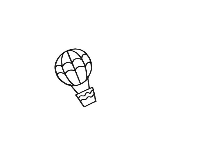 步骤6：接着把它的吊篮也装饰一下.两条随意的波浪线。