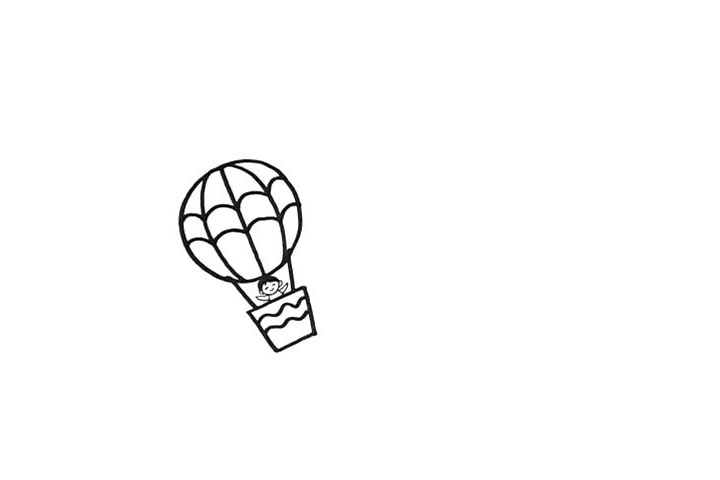 步骤7：再来把吊篮里面画一个小朋友。